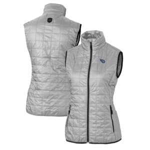 Women's Cutter & Buck Gray Tennessee Titans Rainier PrimaLoft Eco Insulated Full-Zip Puffer Vest