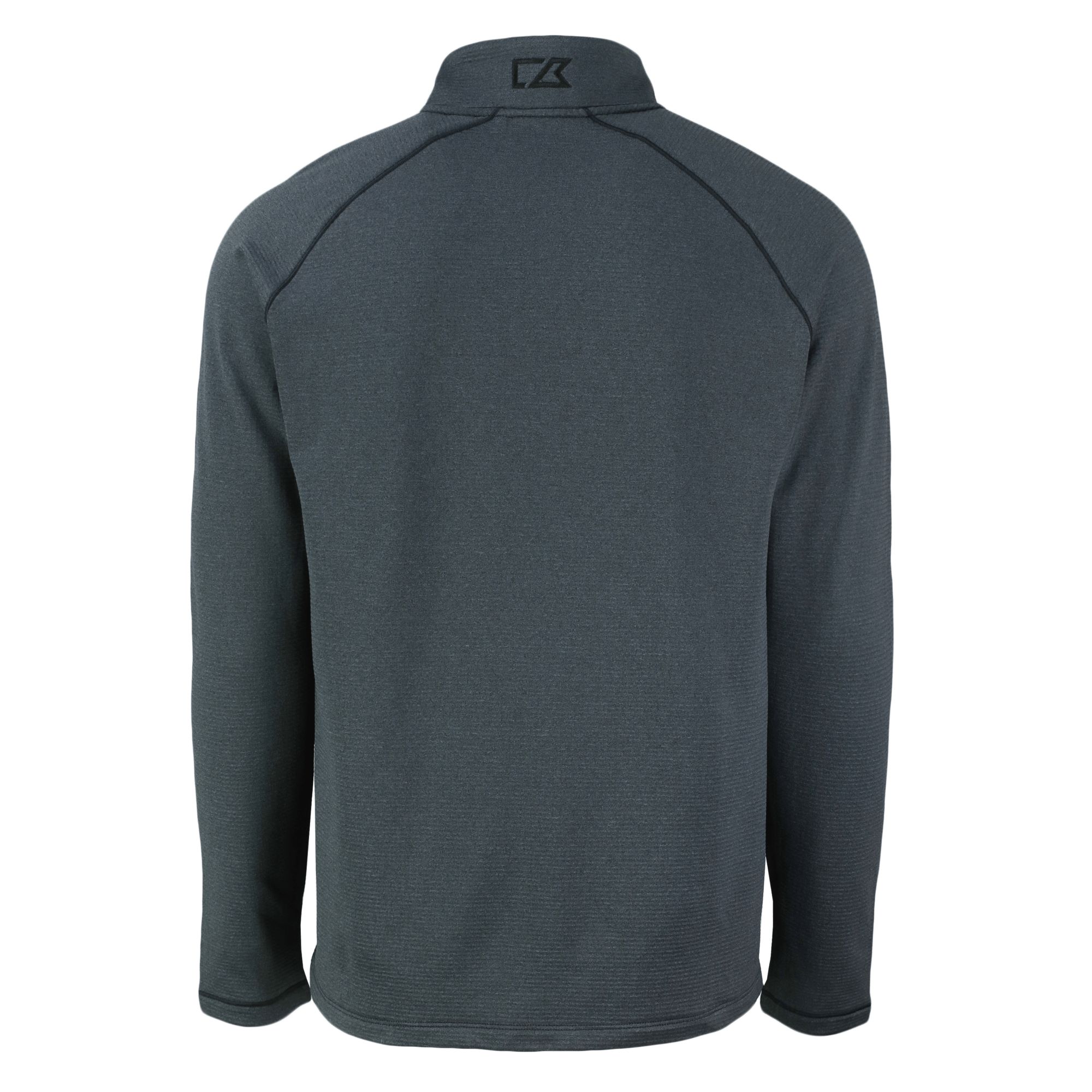 Men's Cutter & Buck Heather Black Tampa Bay Buccaneers Peshastin Eco Fleece Tri-Blend Raglan Recycled Quarter-Zip Jacket - Image 7