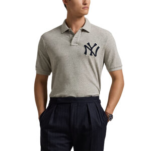 Men's Polo Ralph Lauren  Heather Gray New York Yankees Polo