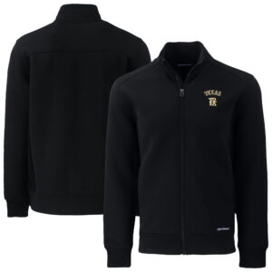 Men's Cutter & Buck  Black Texas Rangers Big & Tall Roam Eco Recycled Full-Zip Jacket