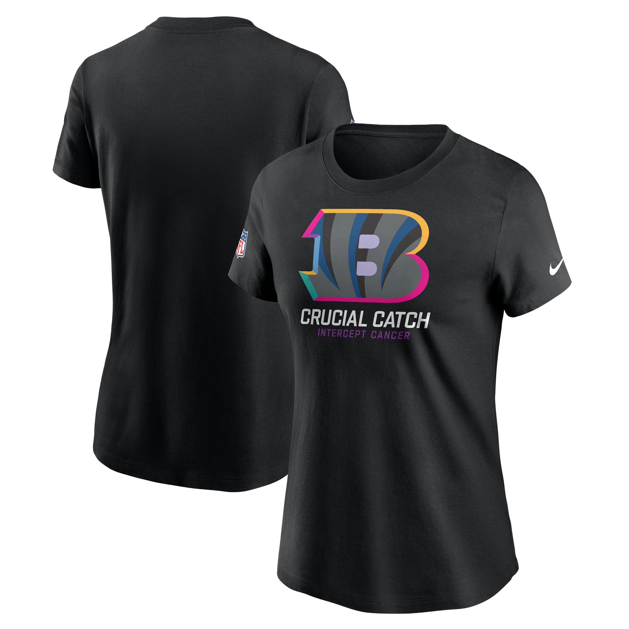 Women's Nike Black Cincinnati Bengals 2024 NFL Crucial Catch Tri-Blend T-Shirt - Image 5