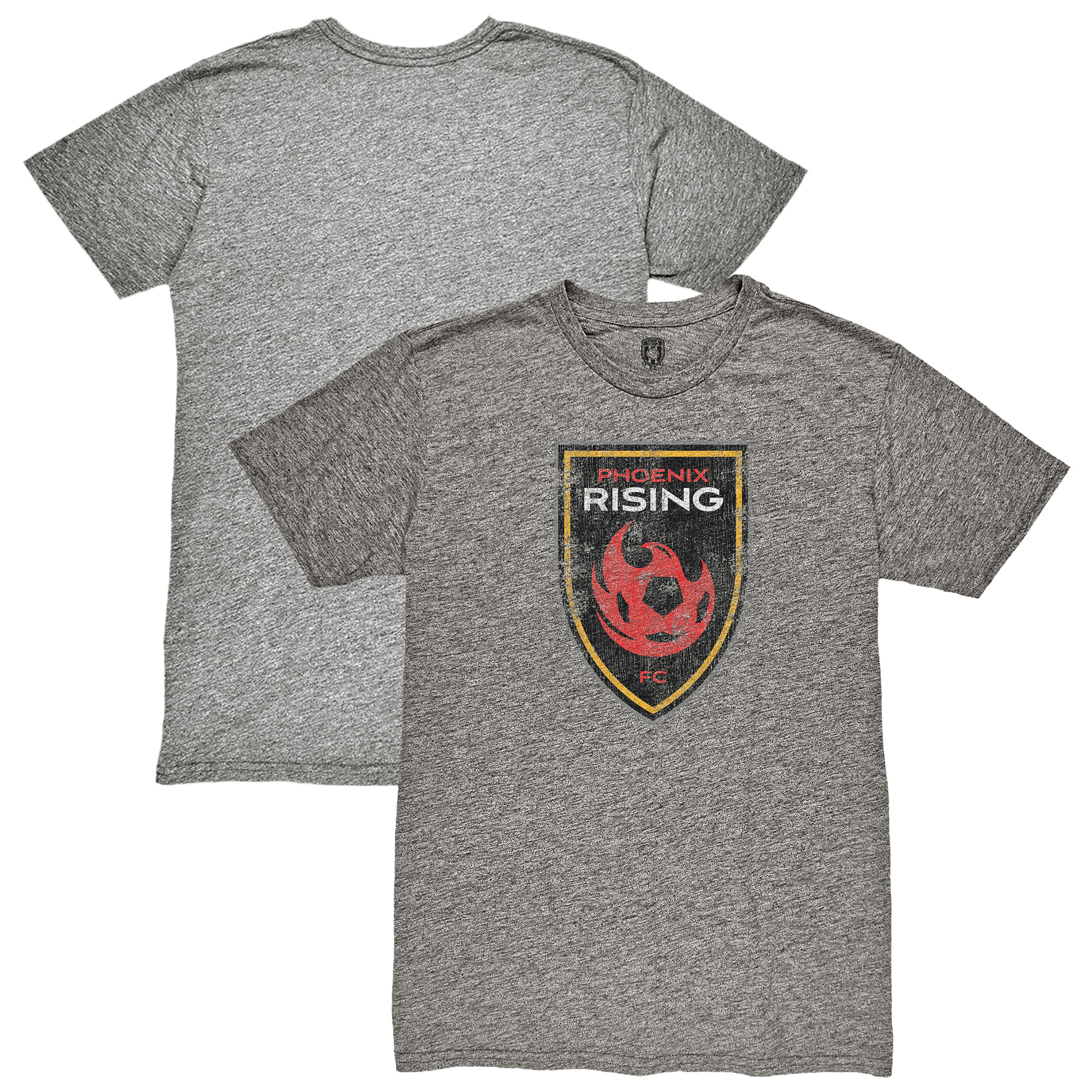 Men's 1863FC Heather Gray Phoenix Rising FC Color Badge Retro Tri-Blend T-Shirt