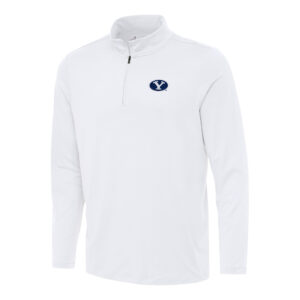 Men's Antigua White BYU Cougars Reprocess Quarter-Zip Top