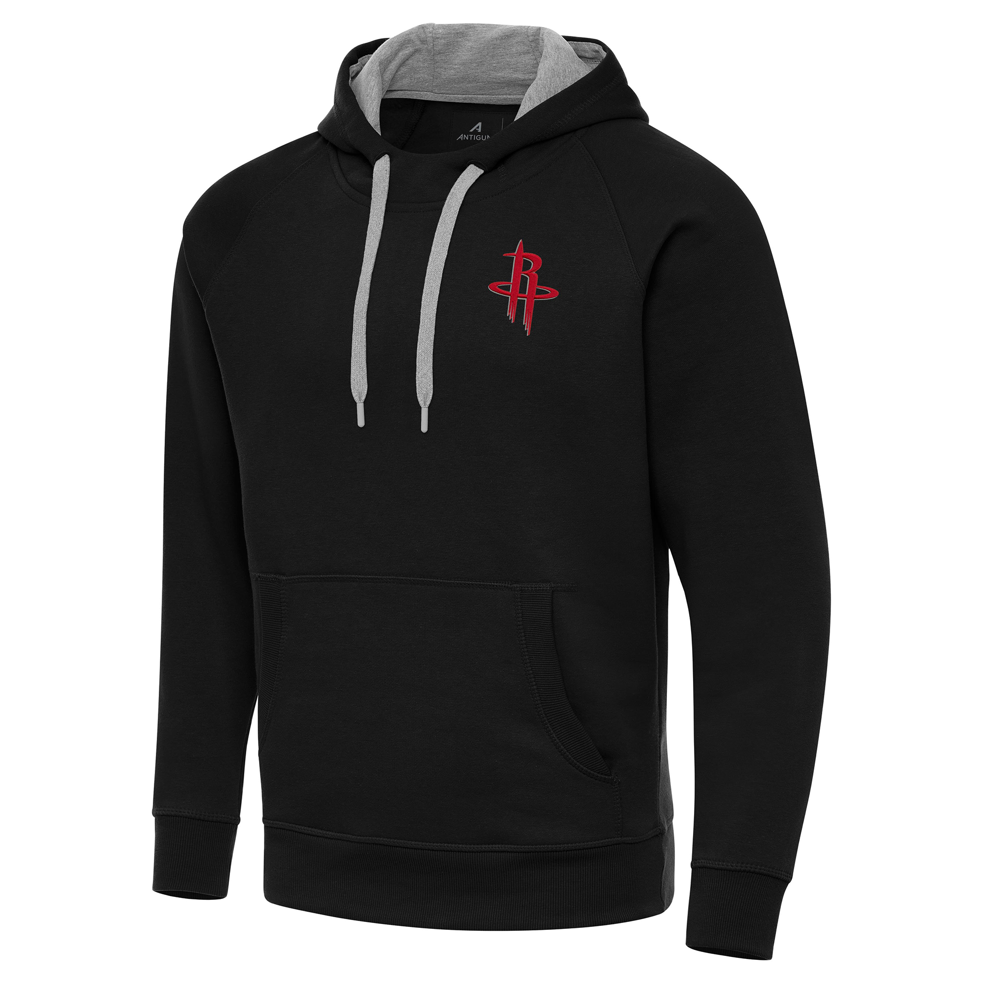 Men's Antigua Black Houston Rockets Big & Tall Victory Raglan Pullover Hoodie
