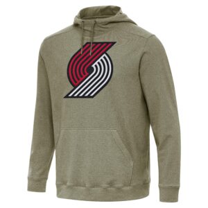 Men's Antigua Heather Olive Portland Trail Blazers Cloud Pullover Hoodie