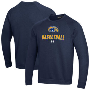 Men's Under Armour  Navy Kent State Golden Flashes Raglan Basketball Rival Fleece Pullover Sweatshirt