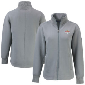 Women's Cutter & Buck Gray Los Angeles Dodgers 2024 World Series Champions Roam Eco Full-Zip Tri-Blend Recycled Jacket