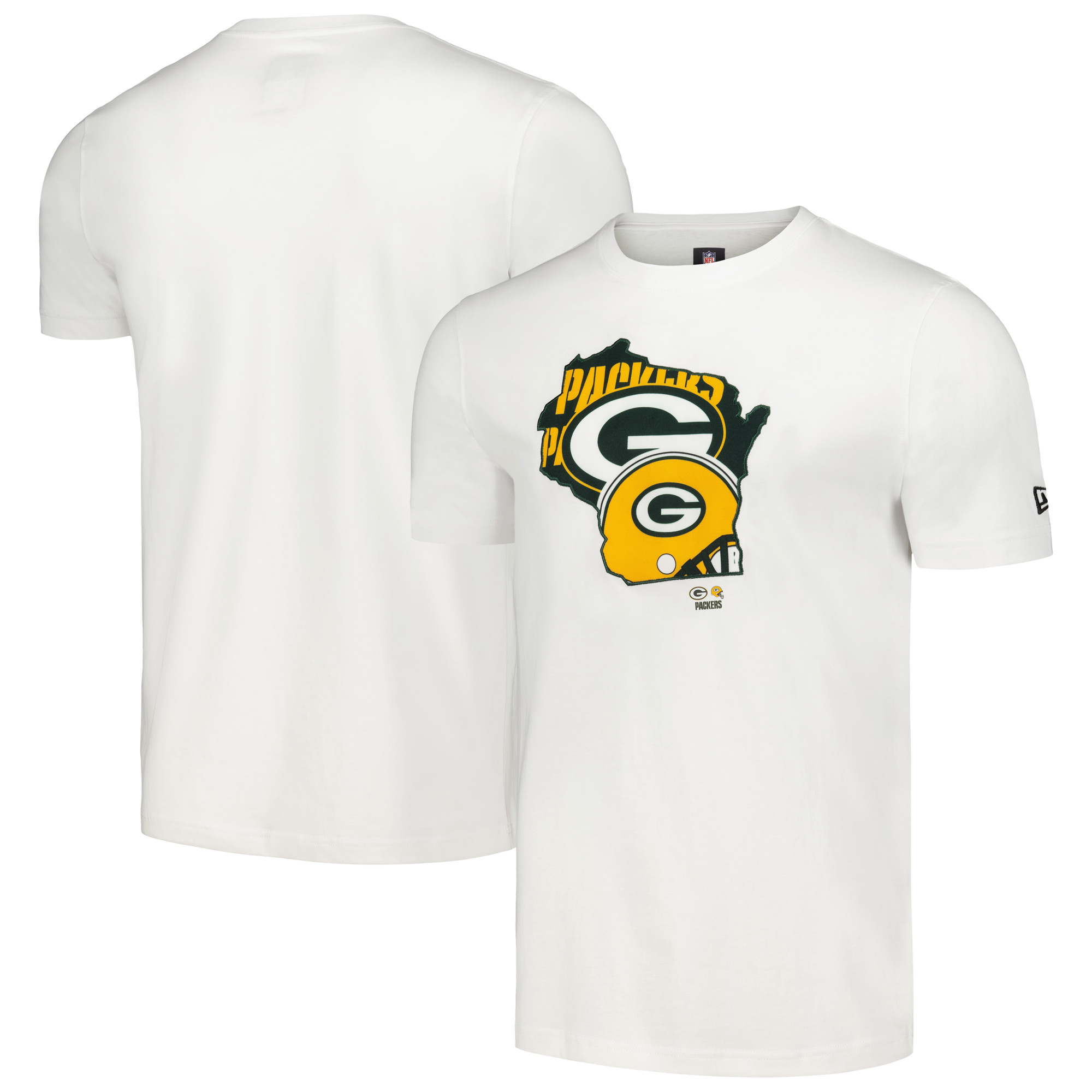 Men's New Era White Green Bay Packers Gameday State T-Shirt - Image 2