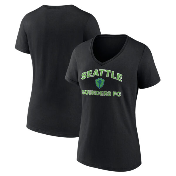 Women's Black Seattle Sounders FC Heart and Soul V-Neck T-Shirt