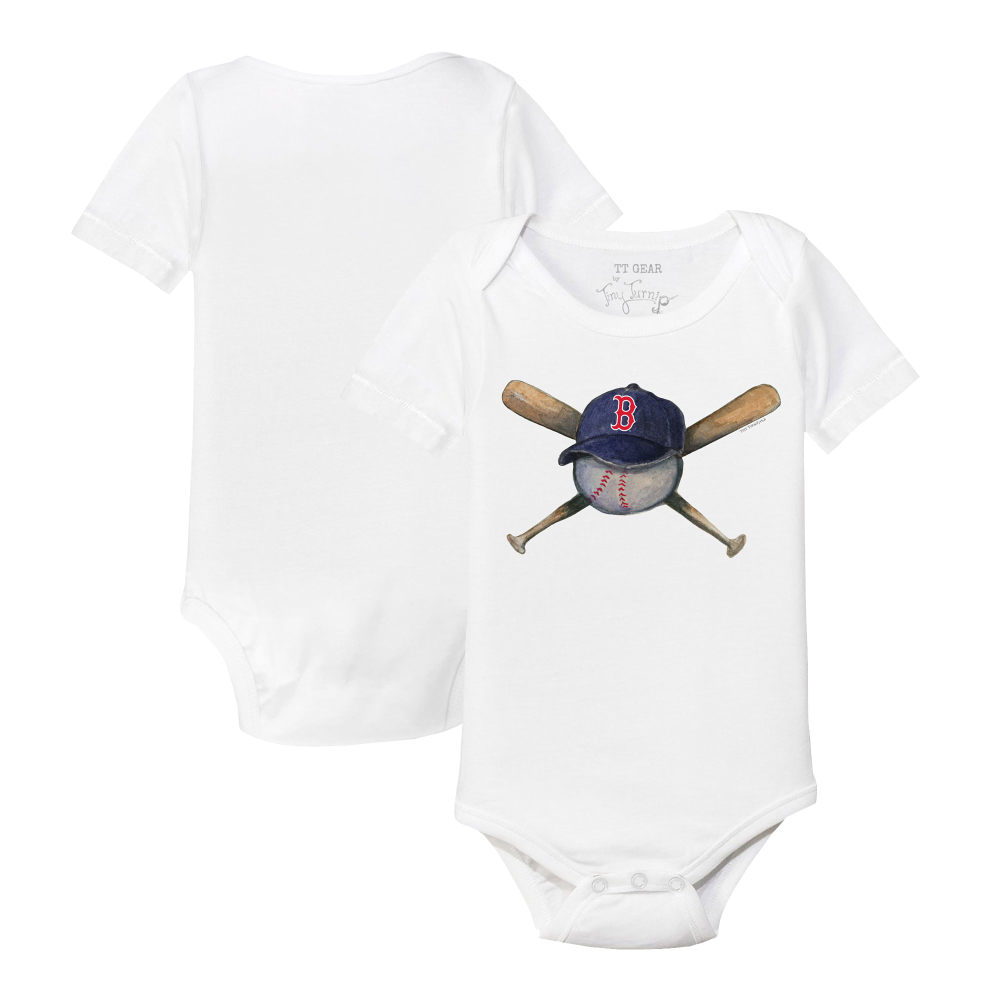 Infant Tiny Turnip White Boston Red Sox Hat Crossbats Bodysuit