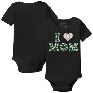 Infant Tiny Turnip Black Athletics I Love Mom Bodysuit