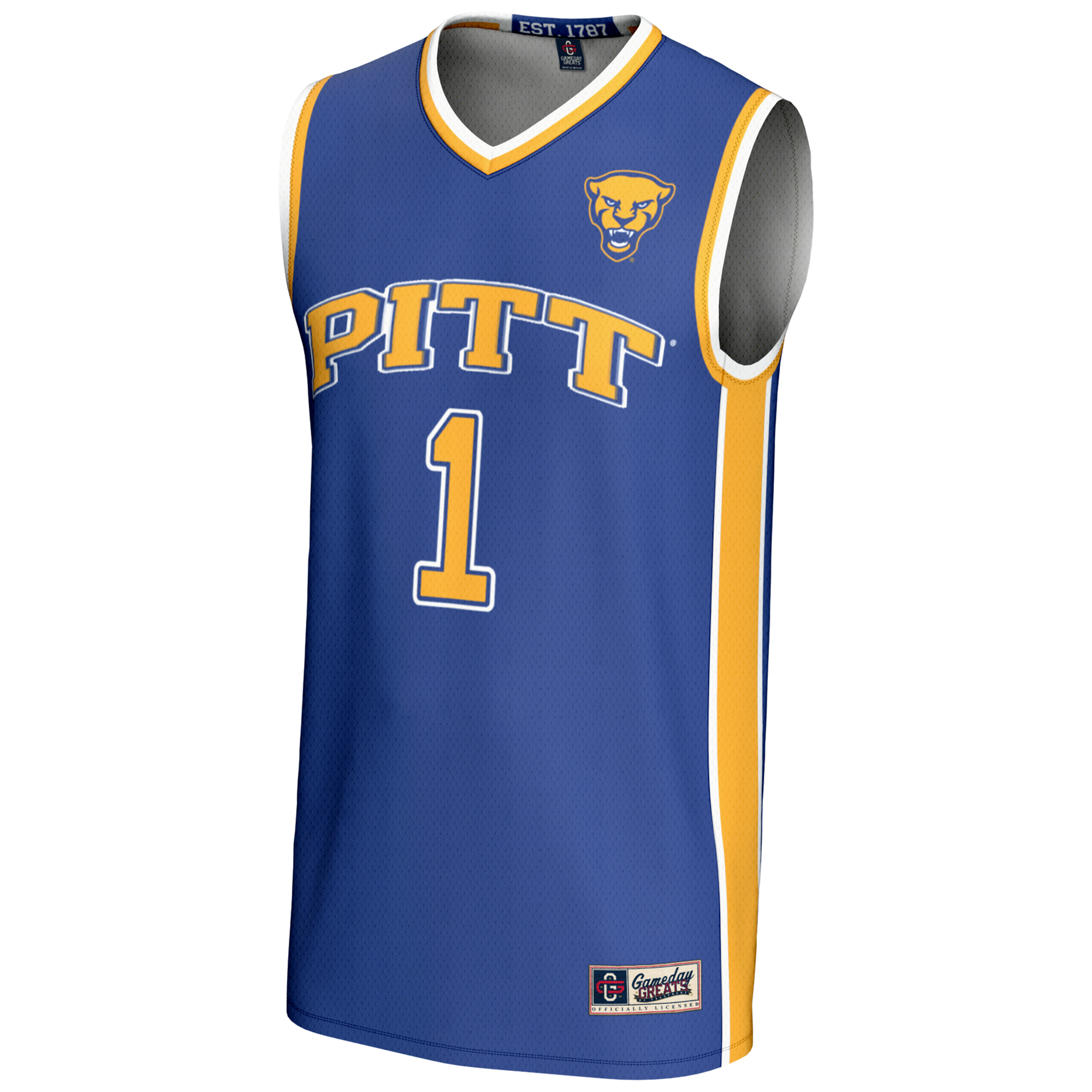 Men's GameDay Greats #1 Royal Pitt Panthers Lightweight Basketball Jersey - Image 6