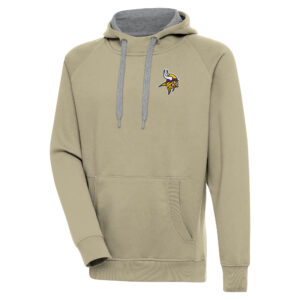Men's Antigua  Khaki Minnesota Vikings  Victory Pullover Hoodie