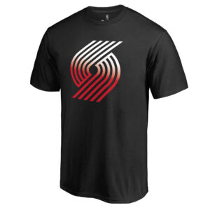 Men's Black Portland Trail Blazers Gradient Logo T-Shirt
