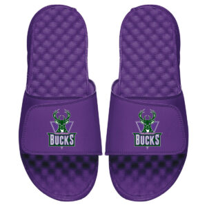 Men's ISlide Purple Milwaukee Bucks Hardwood Classic Logo Slide Sandals