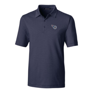 Men's Cutter & Buck Navy Tennessee Titans Big & Tall Forge Pencil Stripe Polo