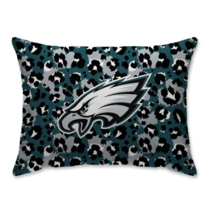 Philadelphia Eagles Leopard Plush Bed Pillow - Green