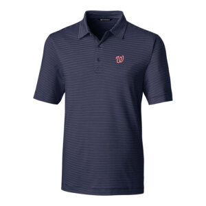 Men's Cutter & Buck Navy Washington Nationals Big & Tall Forge Pencil Stripe Polo