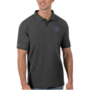 Men's Antigua Charcoal Tennessee Titans Legacy Pique Polo