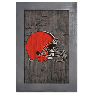 Cleveland Browns 11'' x 19'' Framed Team City Map Sign