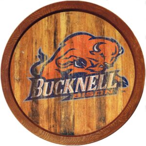 Bucknell Bison 21'' x 21'' Weathered Faux Barrel Top Sign