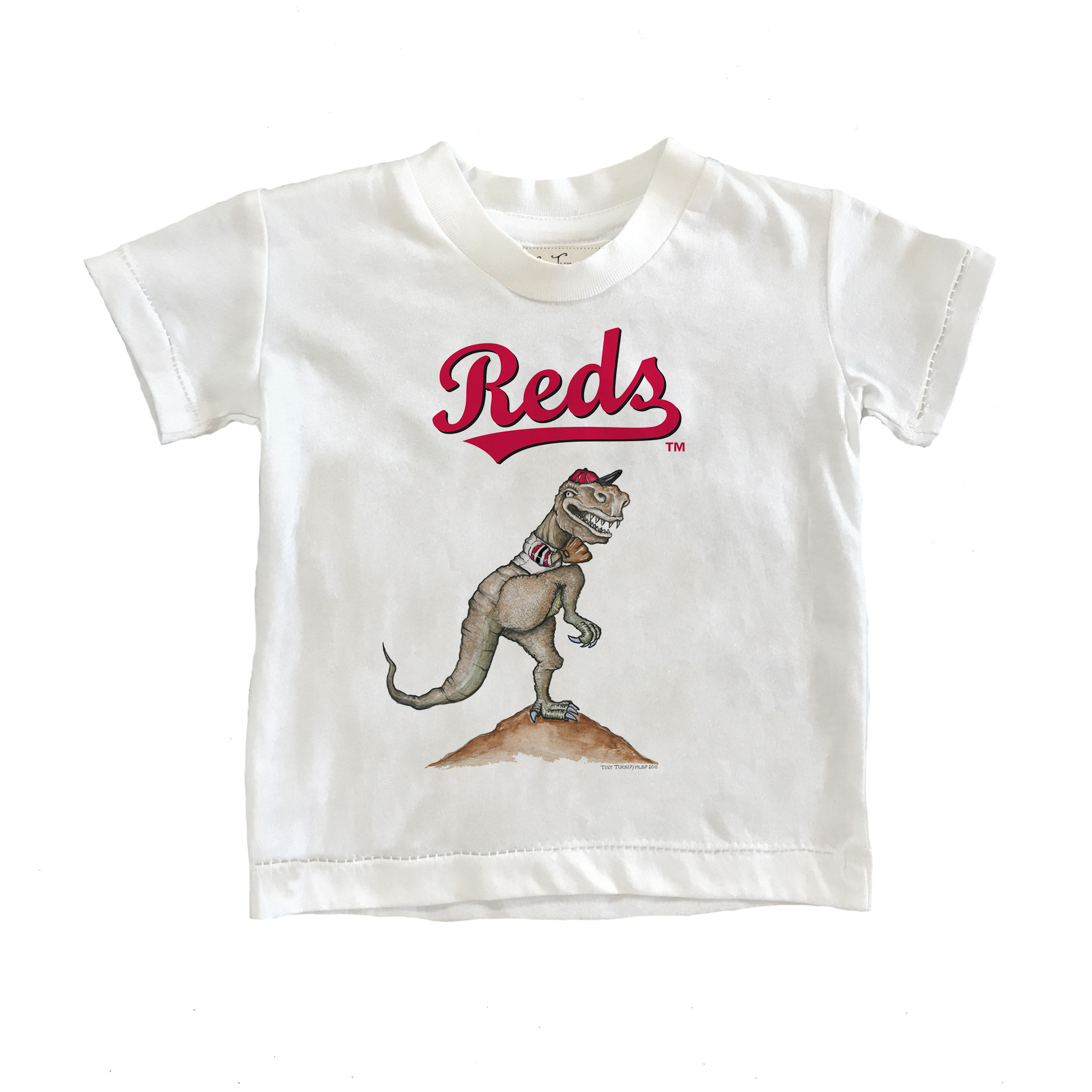 Infant Tiny Turnip White Cincinnati Reds TT Rex T-Shirt