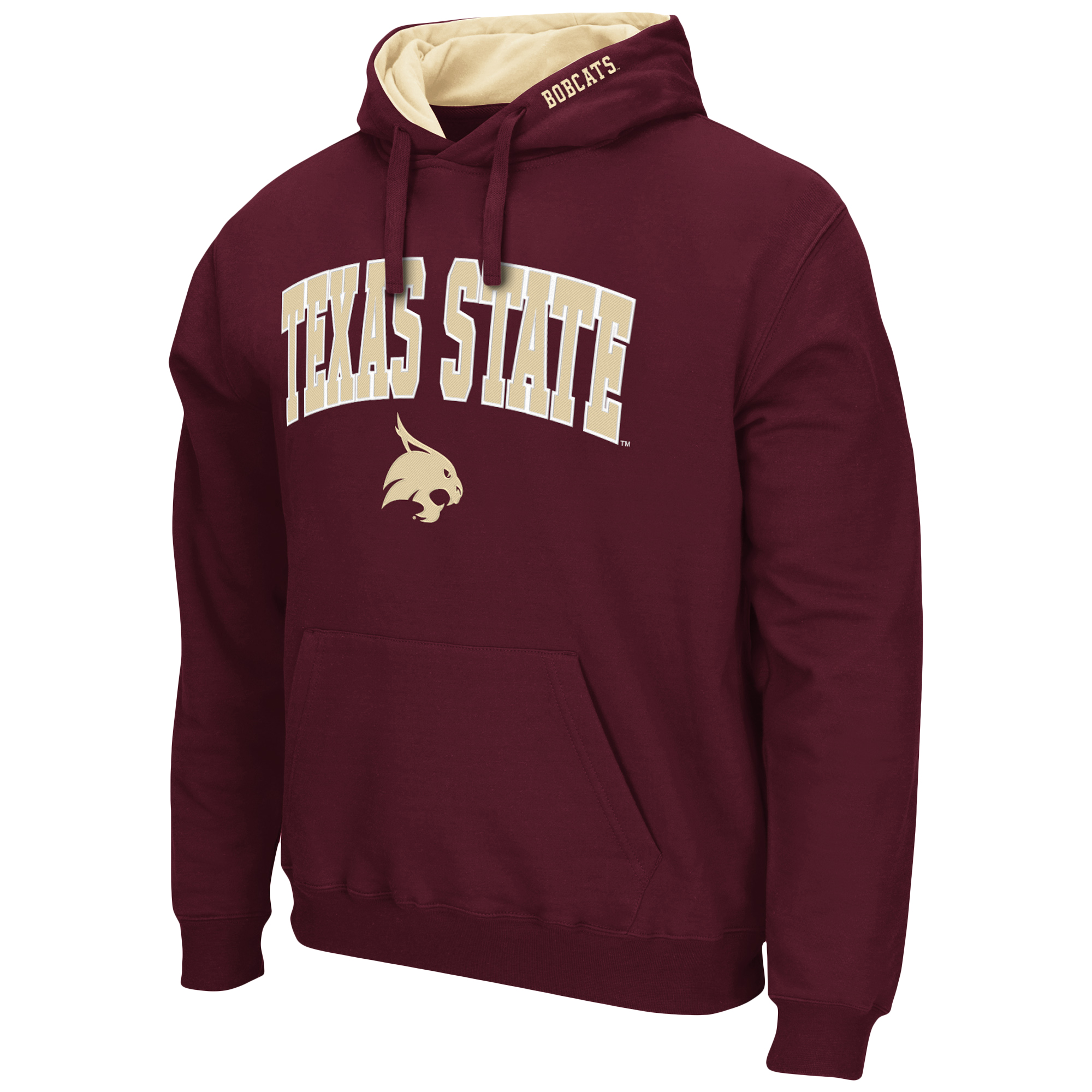 Men's Colosseum Maroon Texas State Bobcats Arch and Logo Pullover Hoodie - Image 6