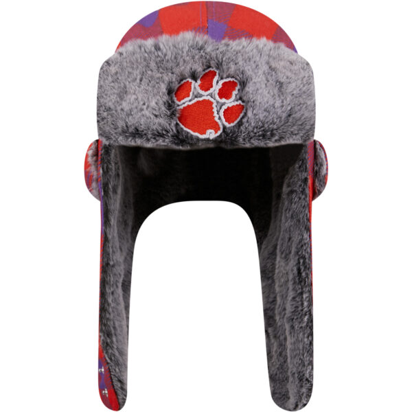 Men's New Era Orange/Purple Clemson Tigers Plaid Trapper Hat - Image 7