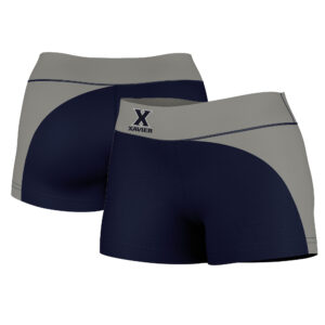 Women's Navy/Silver Xavier Musketeers Curve Side Shorties
