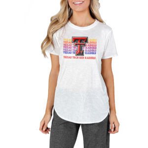 Women's Concepts Sport White Texas Tech Red Raiders Gable Knit T-Shirt