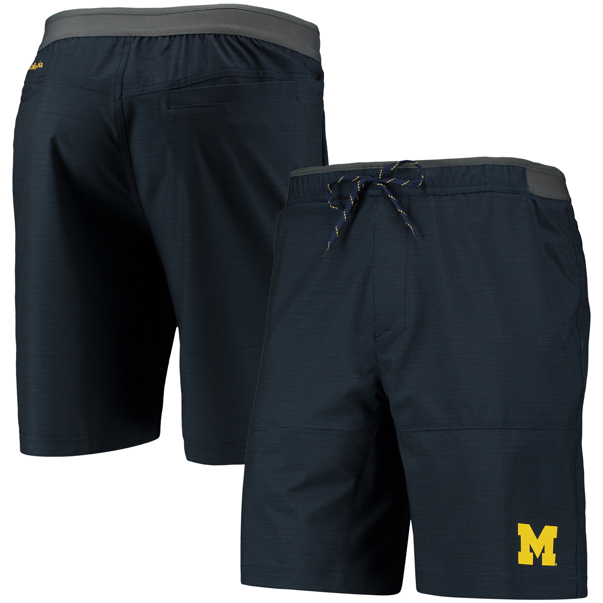Men's Columbia Navy Michigan Wolverines Twisted Creek Omni-Shield Shorts - Image 5