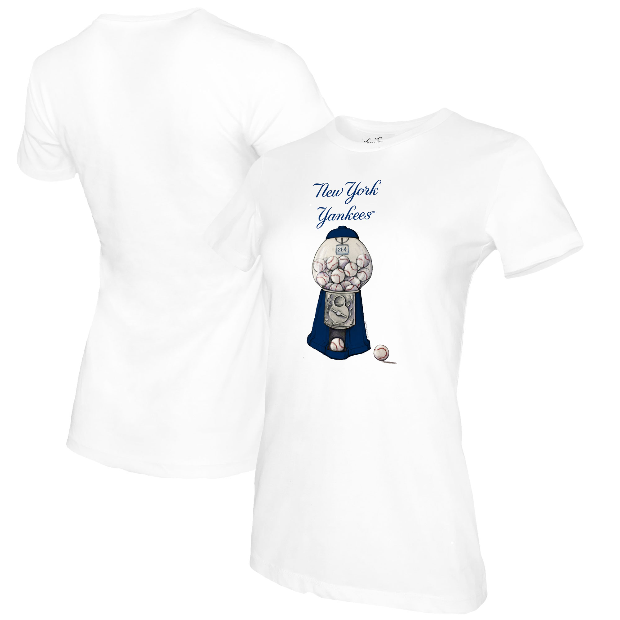 Women's Tiny Turnip White New York Yankees Gumball Machine T-Shirt