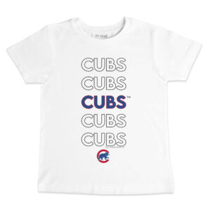 Infant Tiny Turnip White Chicago Cubs Stacked T-Shirt