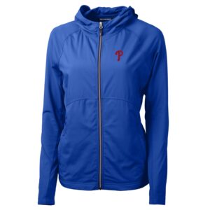 Women's Cutter & Buck Royal Philadelphia Phillies Adapt Eco Knit Full-Zip Jacket