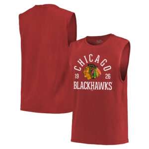 Men's Majestic Threads Red Chicago Blackhawks Softhand Muscle Tank Top