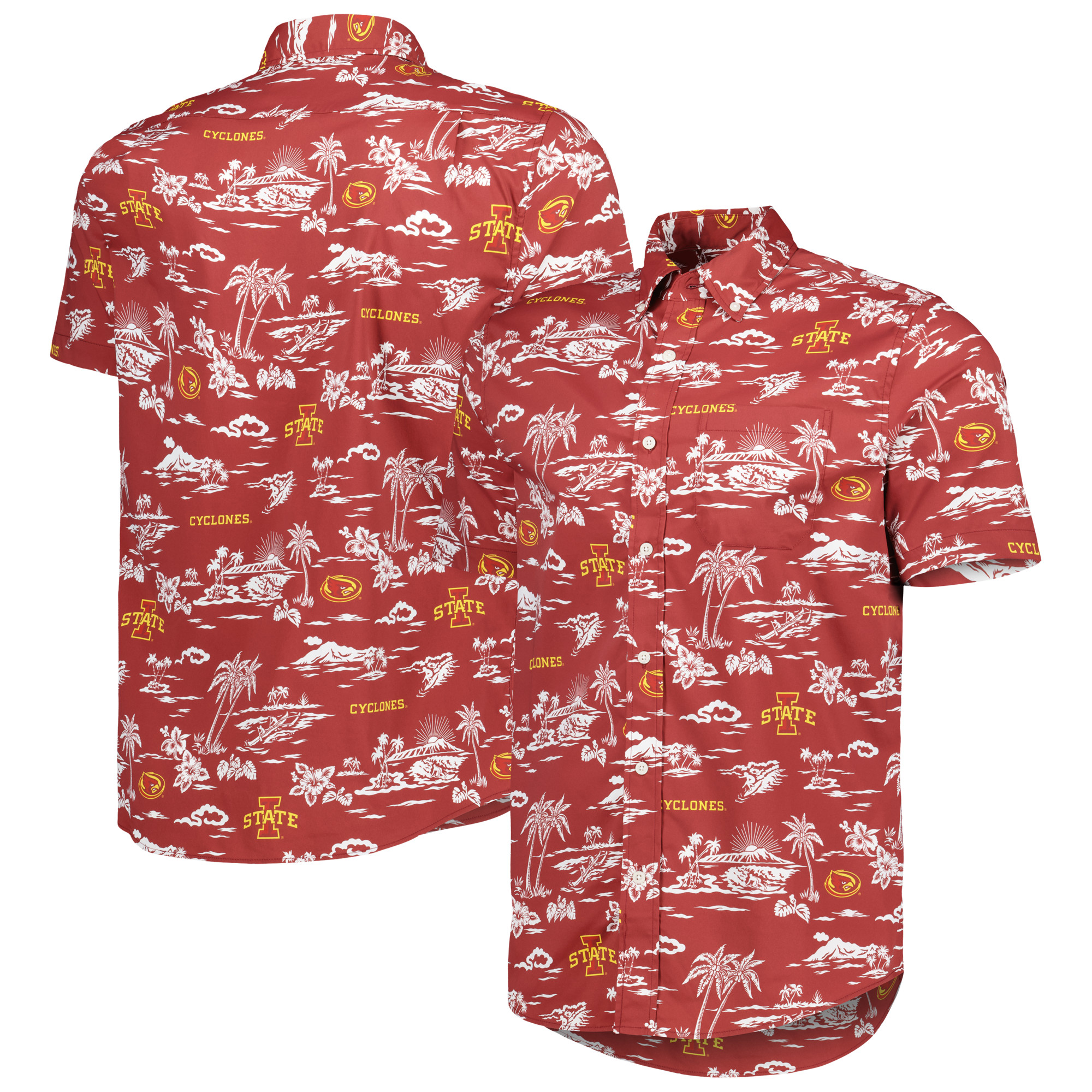 Men's Reyn Spooner Cardinal Iowa State Cyclones Performance Button-Down Shirt - Image 2