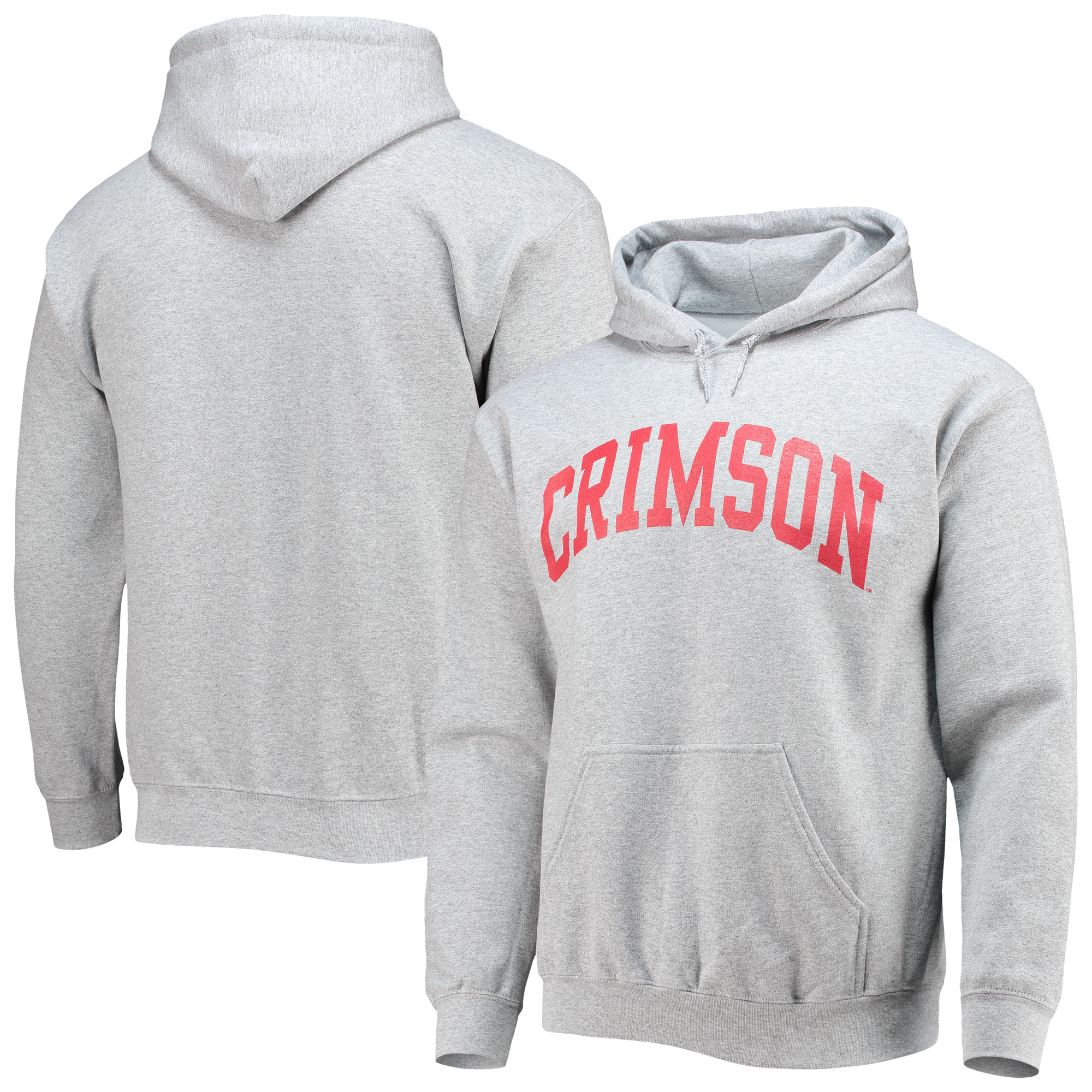 Men's Fanatics Gray Harvard Crimson Basic Arch Pullover Hoodie - Image 5