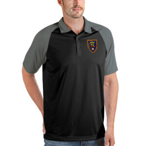 Men's Antigua Black/Gray Real Salt Lake Nova Polo