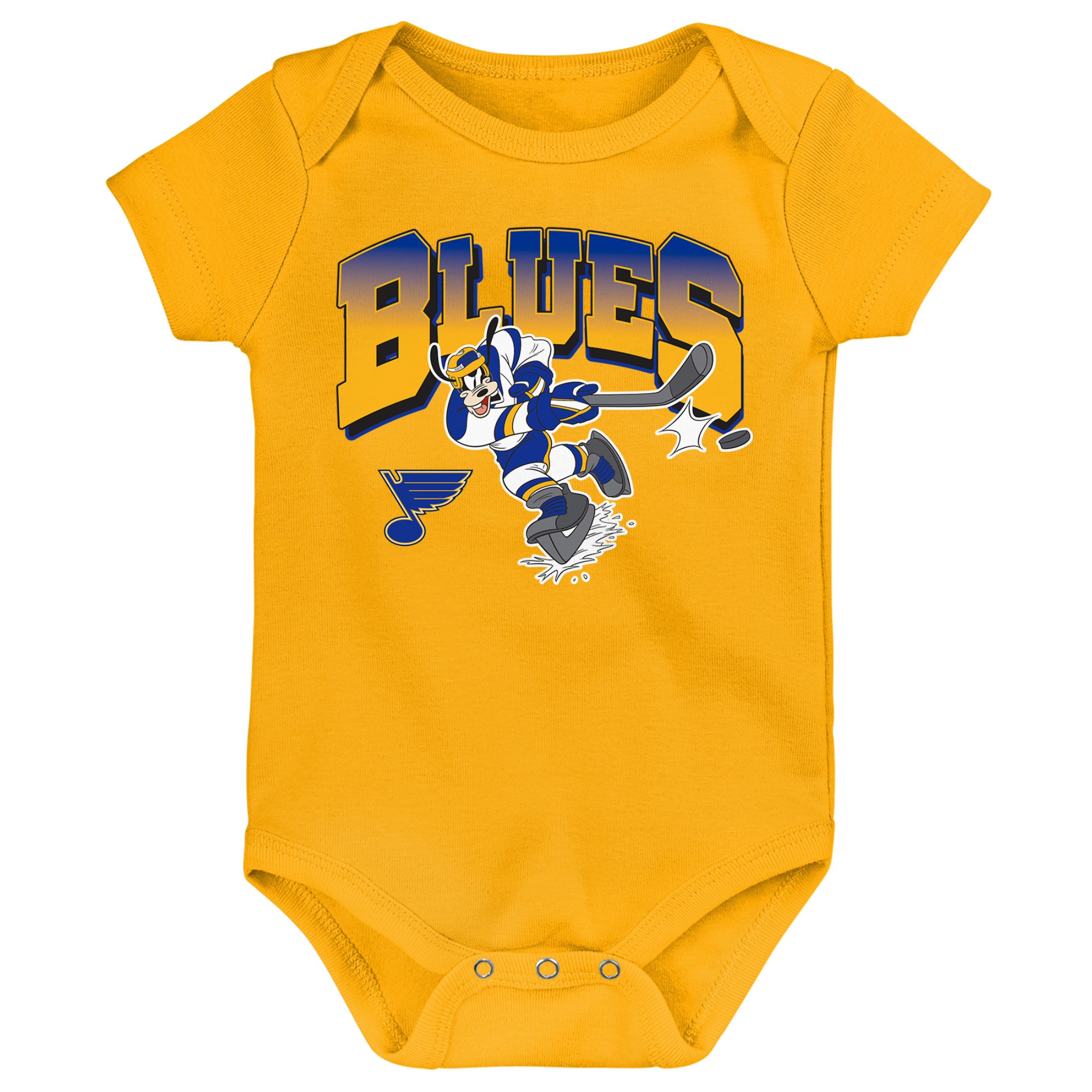 Infant Blue/Gold/Heather Gray St. Louis Blues Disney 3-Piece Bodysuit Set - Image 7