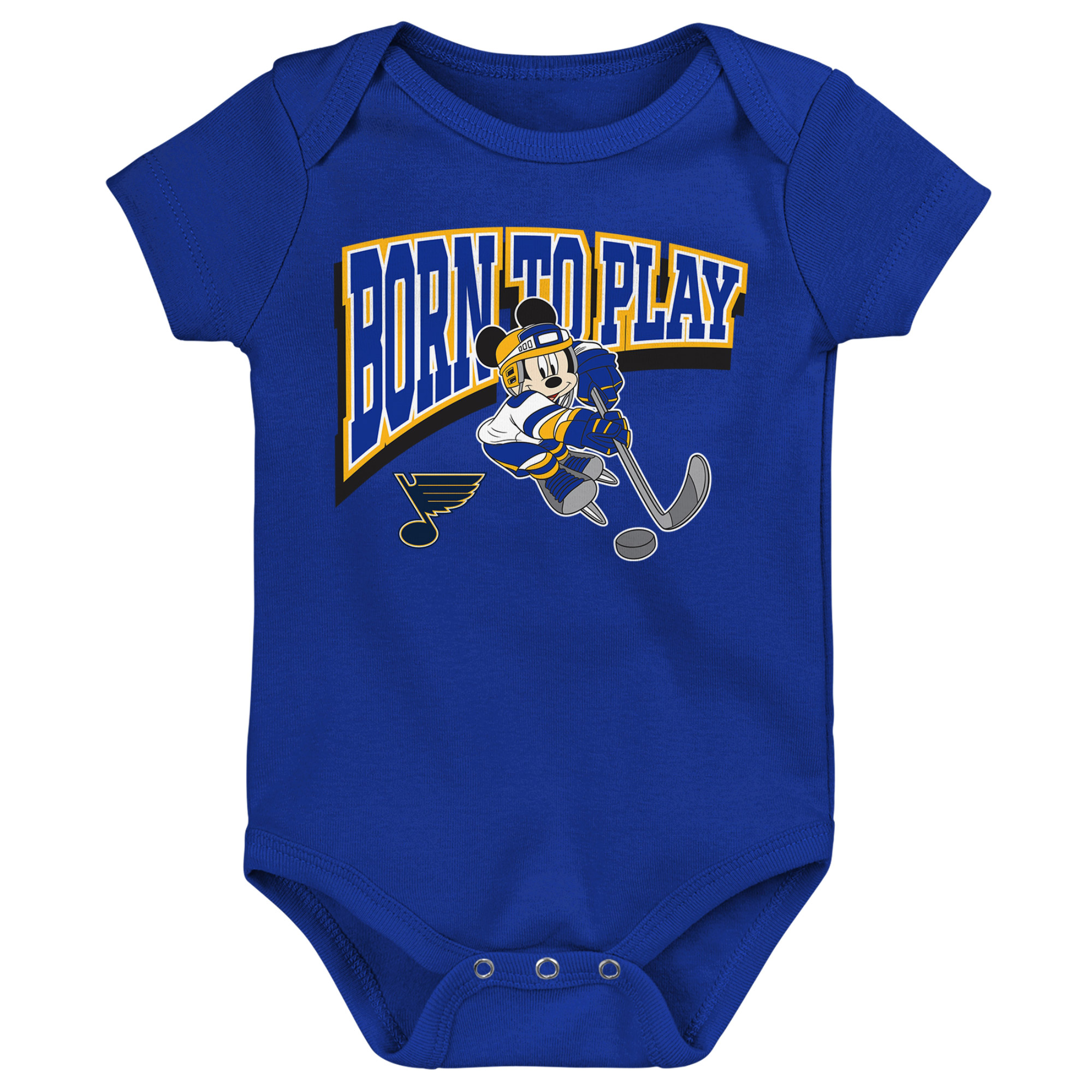 Infant Blue/Gold/Heather Gray St. Louis Blues Disney 3-Piece Bodysuit Set - Image 5