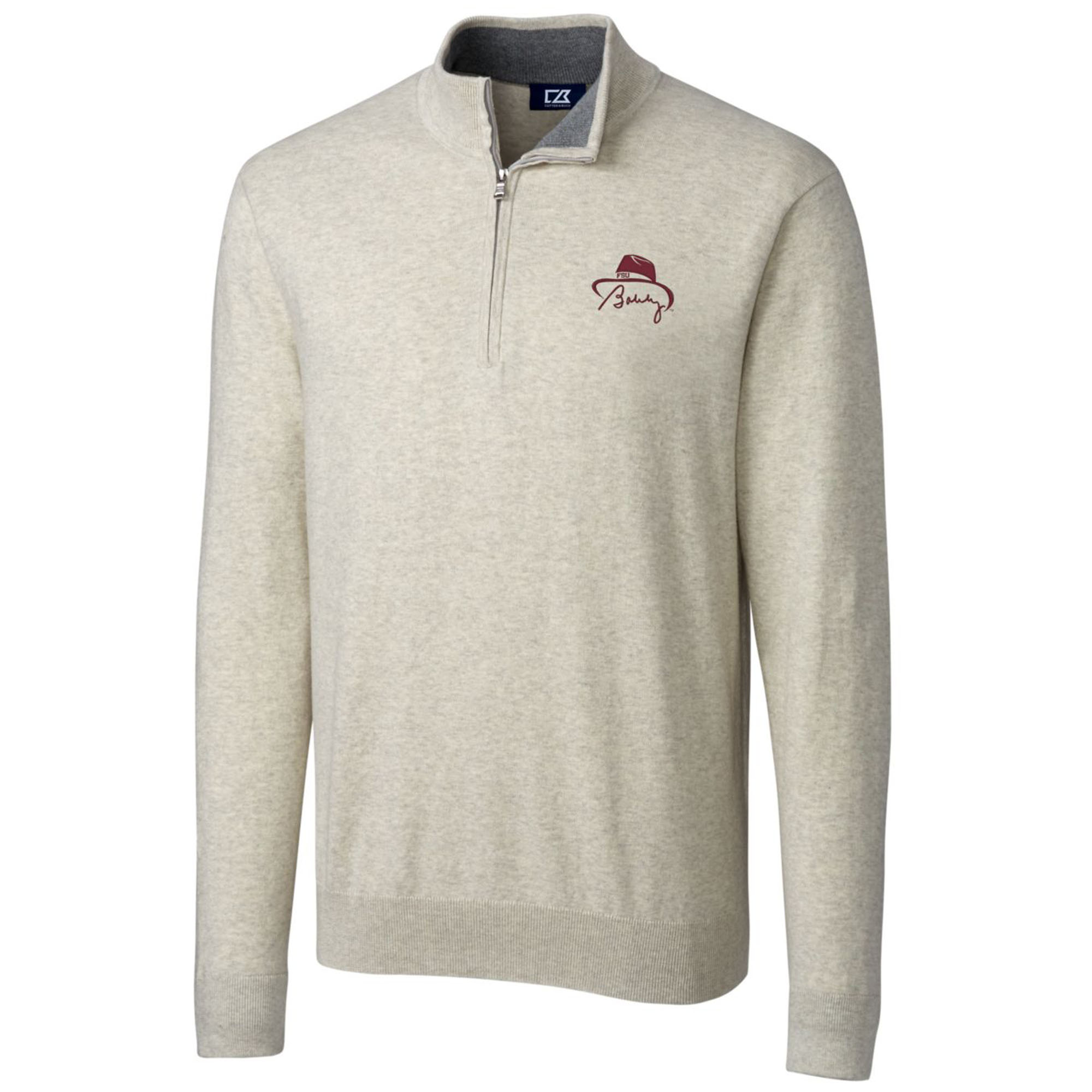 Men's Cutter & Buck Navy Houston Astros Big & Tall Traverse Eco Camo Tri-Blend DryTec Quarter-Zip Jacket - Image 3