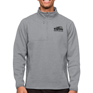Men's Antigua Heathered Gray BridgeValley Community & Technical College Course Quarter-Zip Pullover Top