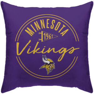 Minnesota Vikings 18'' x 18'' Script Circle Duck Cloth Décor Pillow Cover