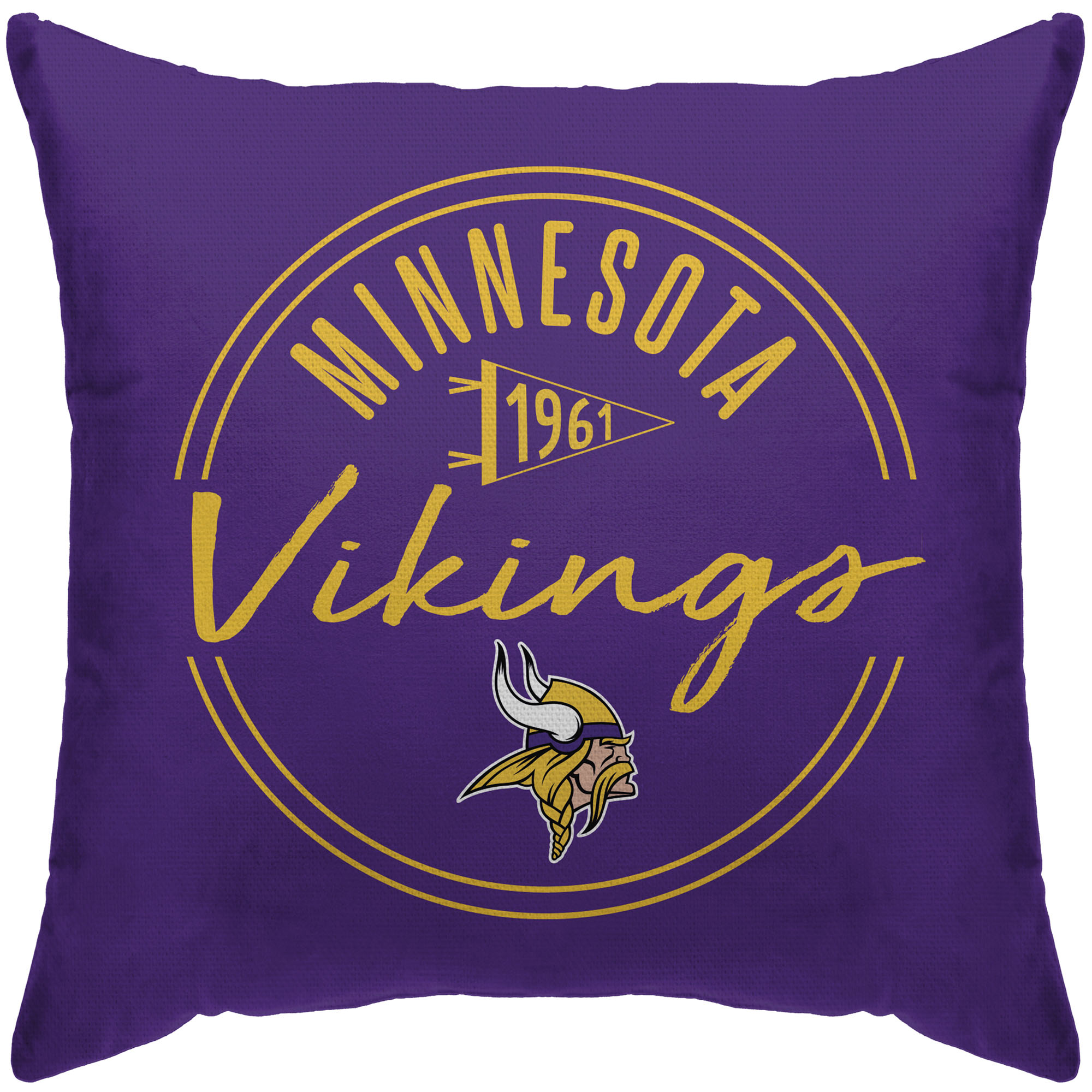 Minnesota Vikings 18'' x 18'' Script Circle Duck Cloth Décor Pillow Cover