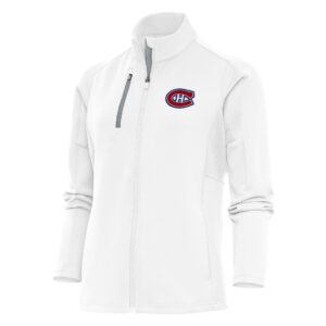 Women's Antigua White Montreal Canadiens Team Logo Generation Full-Zip Jacket