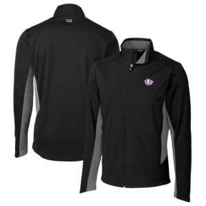 Men's Cutter & Buck Black TCU Horned Frogs Navigate Softshell Big & Tall Full-Zip Jacket