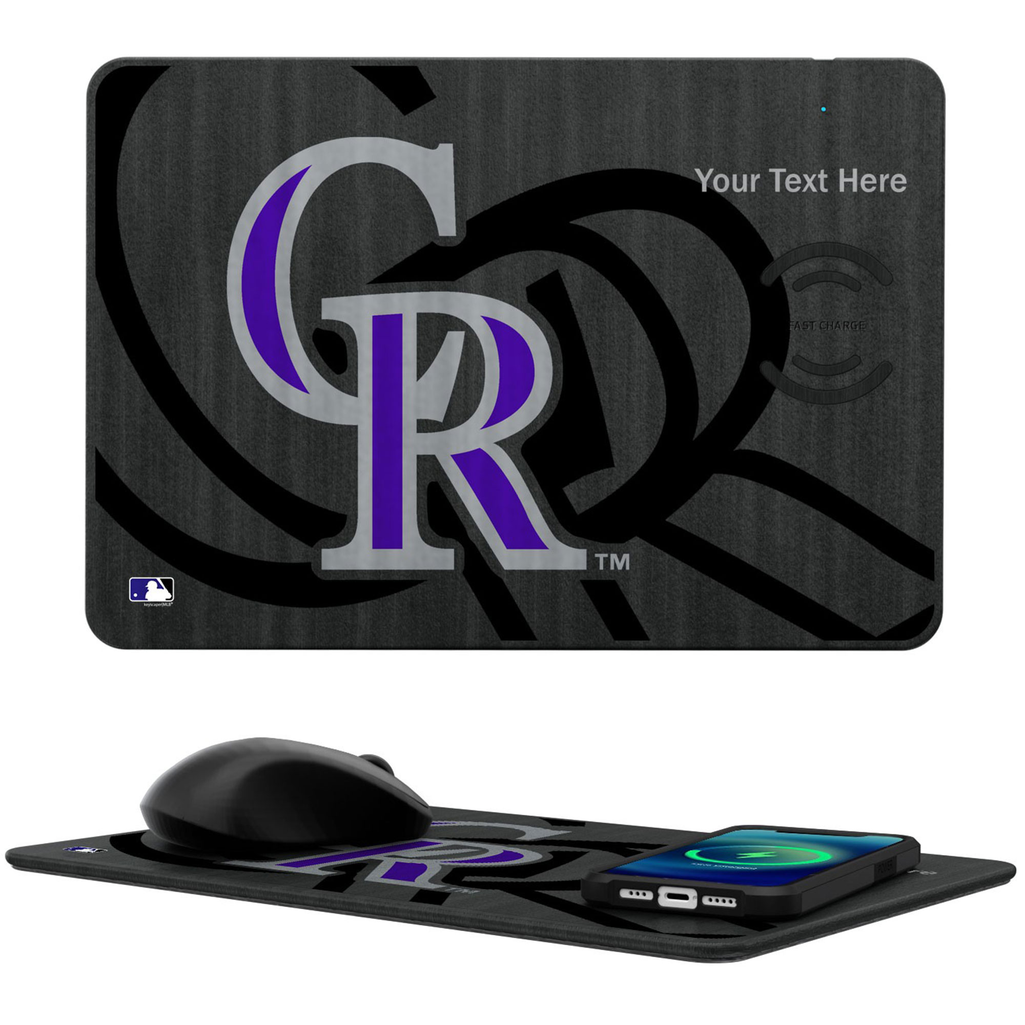 Colorado Rockies Personalized Wireless Charger & Mouse Pad