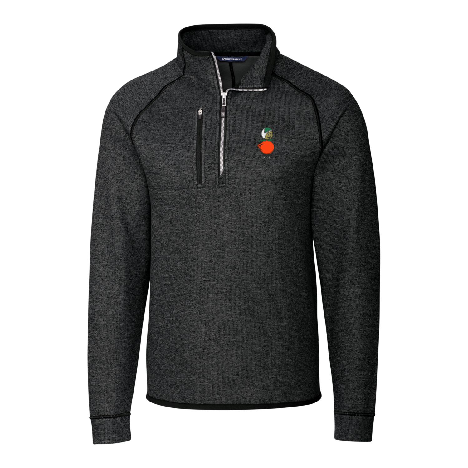 Men's Cutter & Buck Heather Charcoal UCF Knights Mainsail Sweater-Knit Half-Zip Pullover Jacket - Image 3