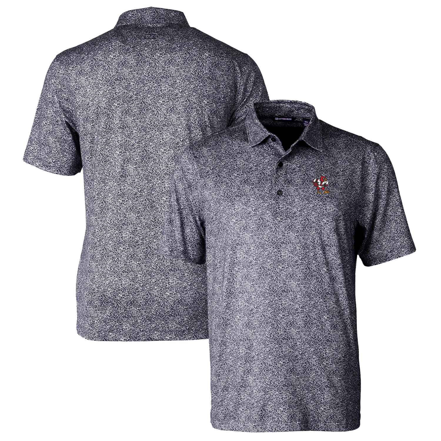 Men's Cutter & Buck Black Louisville Cardinals Pike Constellation Stretch Polo