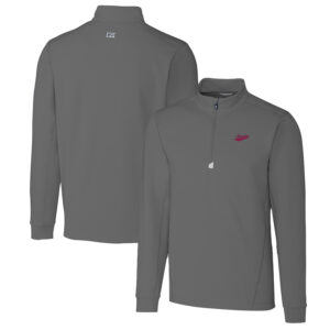Men's Cutter & Buck Steel New Mexico State Aggies Traverse Stretch Quarter Zip-Pullover Top